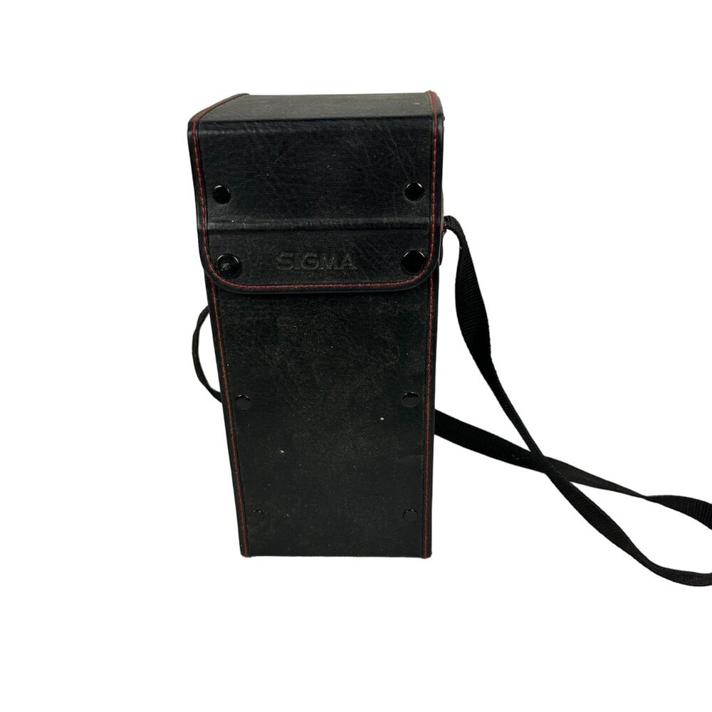 Vintage Sigma Camera Lens Case Black Leather Strap